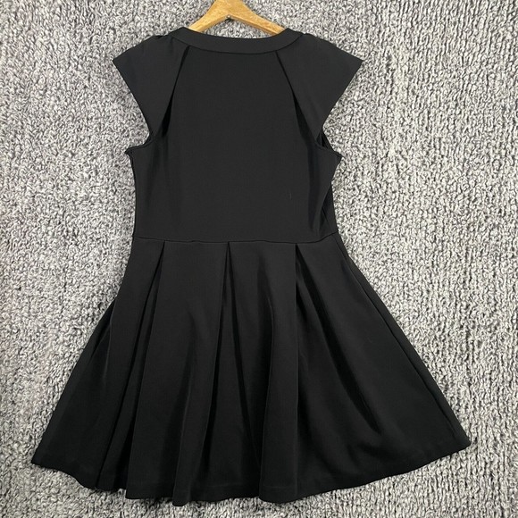CYNTHIA Rowley Cocktail Dress Fit and Flare Black Cap Sleeve Side Zip Women's XL - Picture 2 of 10